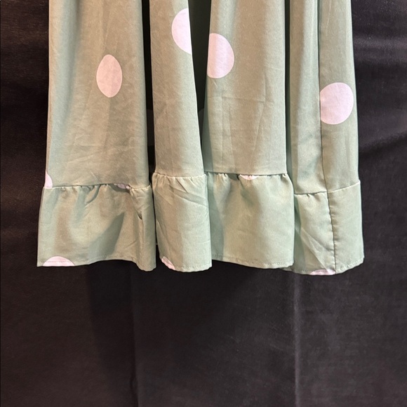 ✨ Sage Green Polka Dot Cottagecore Dress ✨ - Picture 4 of 7